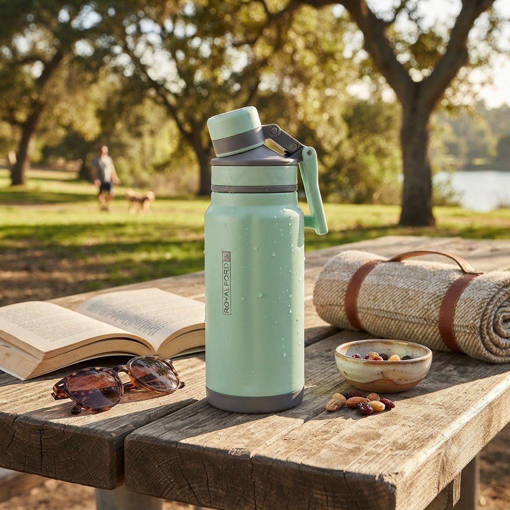 Royalford Teal Green Double Wall Vacuum Insulated Water Bottle - 500ml - Al Kabayel Discount CentreRoyalford Teal Green Double Wall Vacuum Insulated Water Bottle - 500mlWater BottlesROYALFORDAl Kabayel Discount Centre