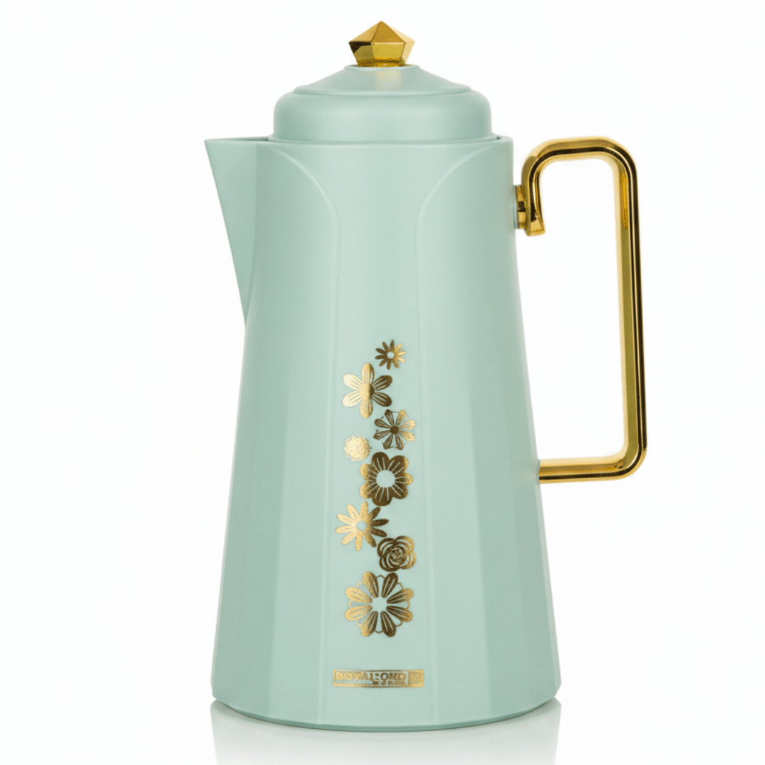 Royalford Vacuum Flask 1L – Dull Blue with Gold Floral - Al Kabayel Discount CentreRoyalford Vacuum Flask 1L – Dull Blue with Gold FloralThermosROYALFORDAl Kabayel Discount Centre