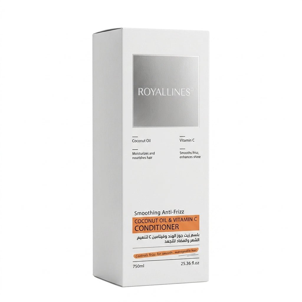 Royallines Coconut Oil & Vitamin C Smoothing Anti-Frizz Conditioner – 750ml - Al Kabayel Discount CentreRoyallines Coconut Oil & Vitamin C Smoothing Anti-Frizz Conditioner – 750mlShampoo/ConditionerROYALLINESAl Kabayel Discount Centre