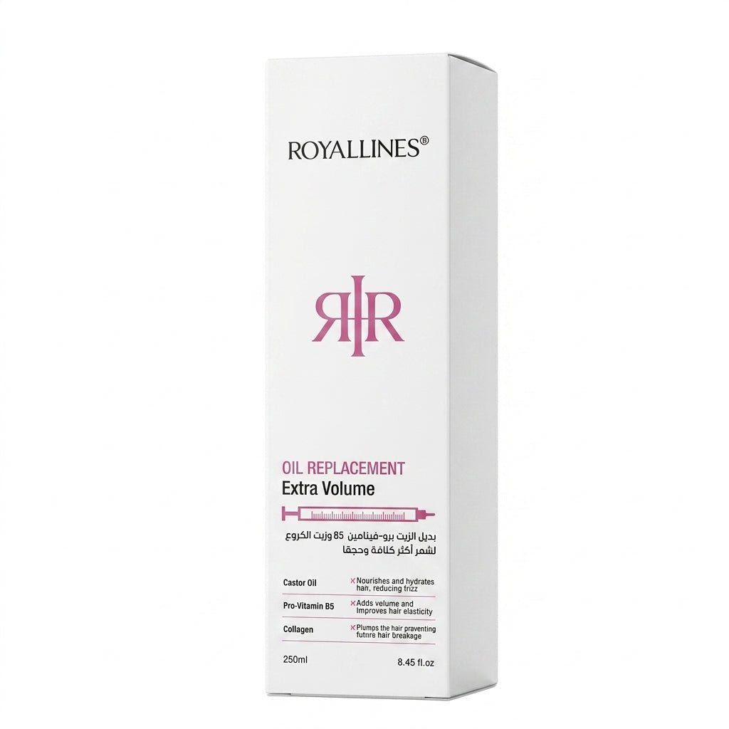 Royallines Oil Replacement Extra Volume – Pro-Vitamin B5 & Castor Oil | 250ml - Al Kabayel Discount CentreRoyallines Oil Replacement Extra Volume – Pro-Vitamin B5 & Castor Oil | 250mlHair CareROYALLINESAl Kabayel Discount Centre