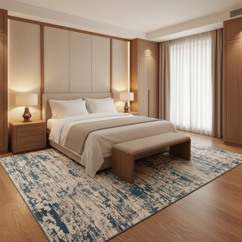 Safari Cream & Blue Polyester Carpet | 250×350 cm | - Al Kabayel Discount CentreSafari Cream & Blue Polyester Carpet | 250×350 cm |DoormatsSAFARIAl Kabayel Discount Centre