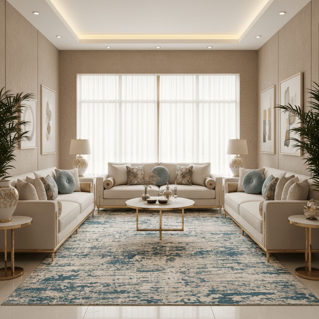 Safari Cream & Blue Polyester Carpet | 250×350 cm | - Al Kabayel Discount CentreSafari Cream & Blue Polyester Carpet | 250×350 cm |DoormatsSAFARIAl Kabayel Discount Centre
