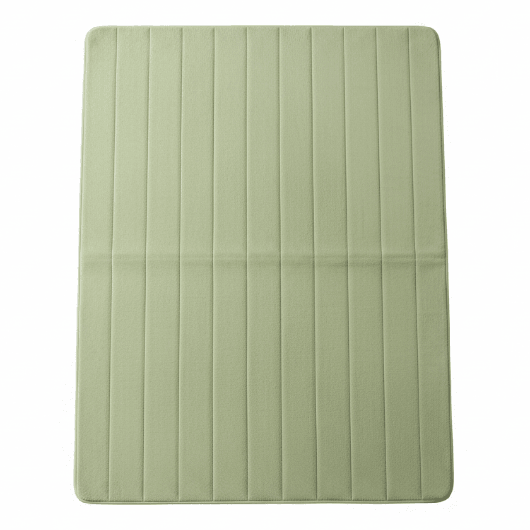 Sage Green Memory Foam Floor Mat | Striped Texture | Extra Large 100×150 cm | Non-Slip Bath & Bedroom Rug - Al Kabayel Discount CentreSage Green Memory Foam Floor Mat | Striped Texture | Extra Large 100×150 cm | Non-Slip Bath & Bedroom RugDoormatsAKDCAl Kabayel Discount Centre