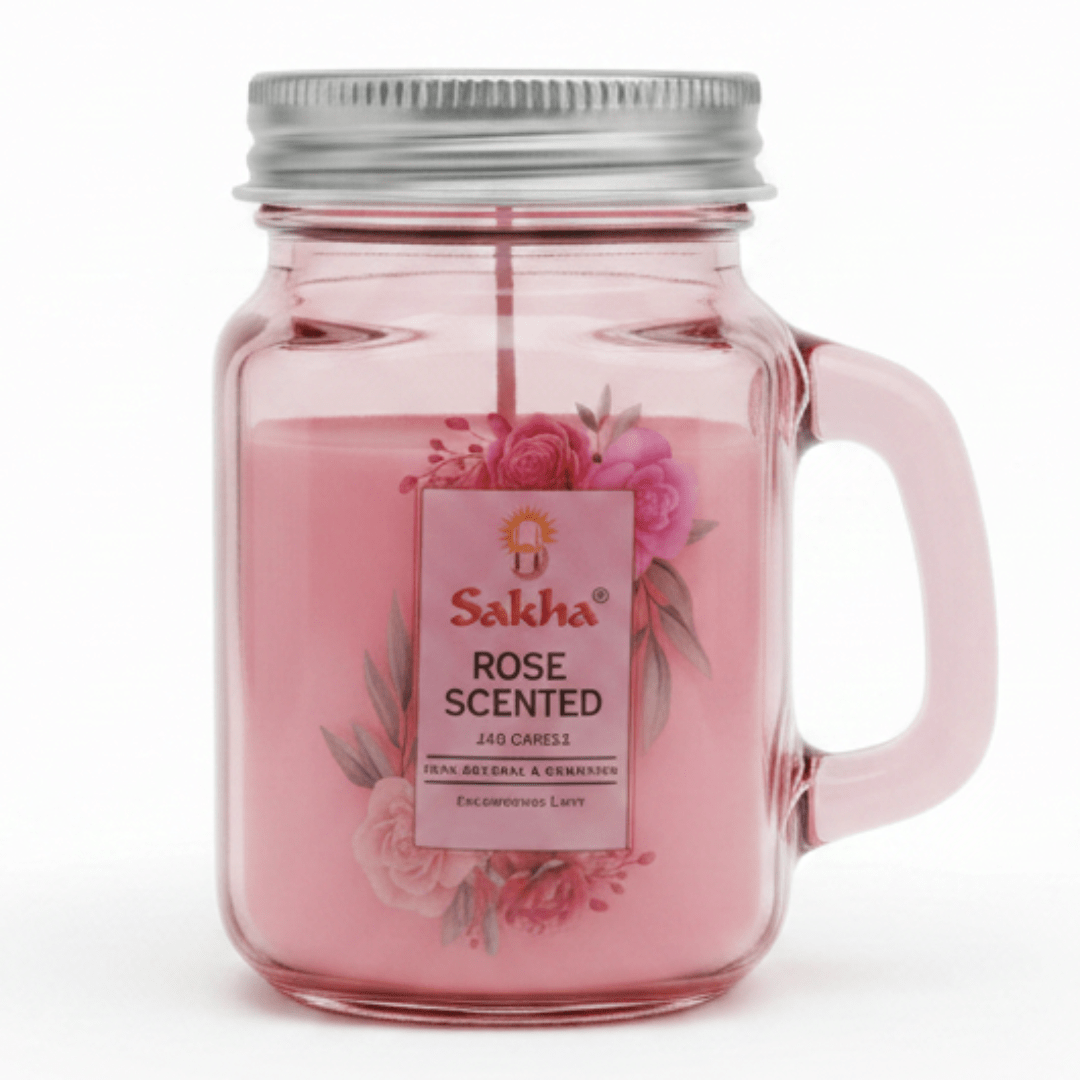 Sakha Rose Scented Candle — Glass Jar, 9cm - Al Kabayel Discount CentreSakha Rose Scented Candle — Glass Jar, 9cmHome FragrancesSAKHAAl Kabayel Discount Centre