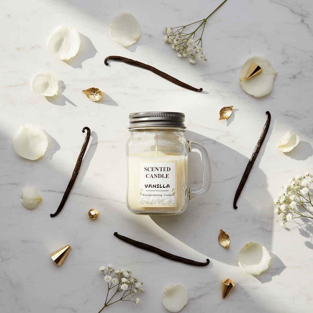 Sakha Vanilla Scented Candle — Glass Jar | 9cm - Al Kabayel Discount CentreSakha Vanilla Scented Candle — Glass Jar | 9cmHome FragrancesSAKHAAl Kabayel Discount Centre