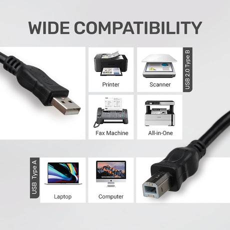 Sarma Plus USB - A to USB - B 2.0 Cable for Printer or External Hard Drive Plated Connectors 1.5 Metre - Black - Al Kabayel Discount CentreSarma Plus USB - A to USB - B 2.0 Cable for Printer or External Hard Drive Plated Connectors 1.5 Metre - BlackCords & AdaptersSARMA PLUSAl Kabayel Discount Centre