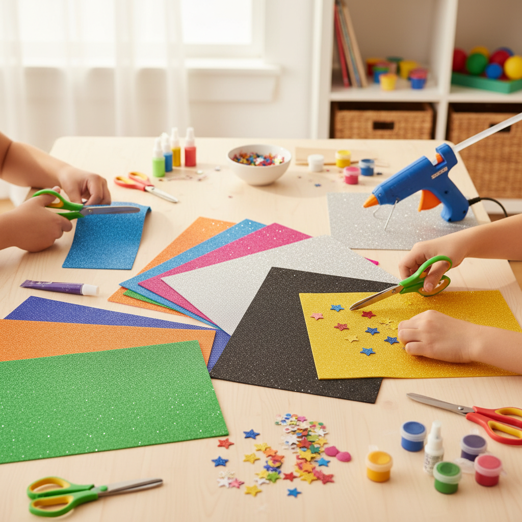 SBC 10pcs Glitter Eva Foam Stricker 30cm*40cm, Assorted Color - Al Kabayel Discount CentreSBC 10pcs Glitter Eva Foam Stricker 30cm*40cm, Assorted ColorCraft SuppliesSBCAl Kabayel Discount Centre