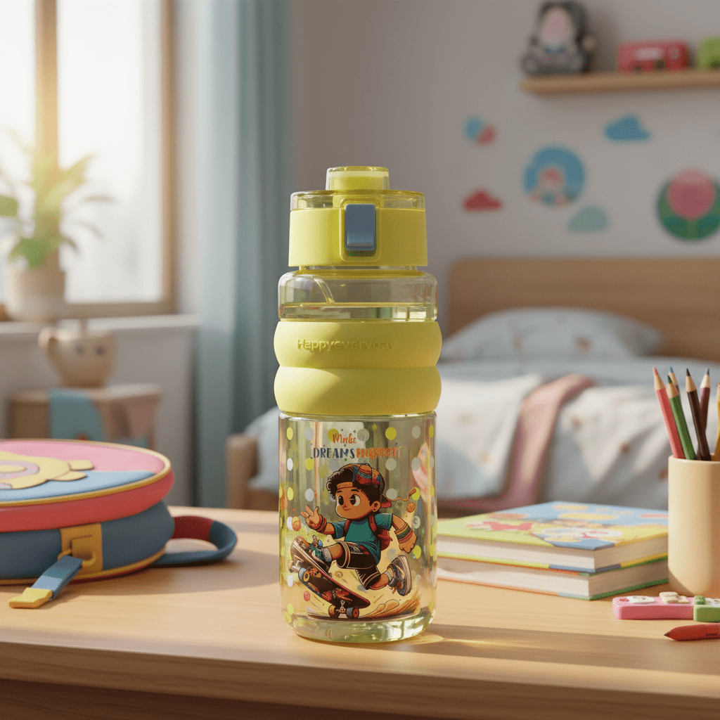 SBC Yellow Kids Plastic Water Bottle with Straw & Flip Lid – 750ml - Al Kabayel Discount CentreSBC Yellow Kids Plastic Water Bottle with Straw & Flip Lid – 750mlWater BottlesSBCAl Kabayel Discount Centre
