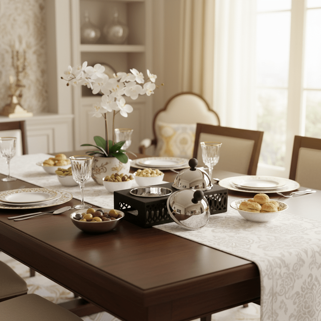 SBTC Metal Serving Bowl Set of 2 – Stylish Silver with Black Accents, Perfect for Snacks & Sweets, 28 × 14 × 13 cm - Al Kabayel Discount CentreSBTC Metal Serving Bowl Set of 2 – Stylish Silver with Black Accents, Perfect for Snacks & Sweets, 28 × 14 × 13 cmJars & Food SaversSBTCAl Kabayel Discount Centre