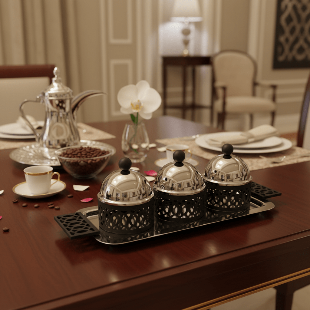 SBTC Metal Serving Bowl Set of 3 – Premium Silver & Black Finish, Ideal for Dining, Buffet & Party Use, 40 × 19 × 14 cm - Al Kabayel Discount CentreSBTC Metal Serving Bowl Set of 3 – Premium Silver & Black Finish, Ideal for Dining, Buffet & Party Use, 40 × 19 × 14 cmJars & Food SaversSBTCAl Kabayel Discount Centre