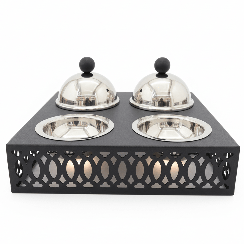 SBTC Metal Serving Bowl Set of 4 – Elegant Silver & Black Finish, Ideal for Snacks, Sweets & Dry Fruits, 27 × 14 cm - Al Kabayel Discount CentreSBTC Metal Serving Bowl Set of 4 – Elegant Silver & Black Finish, Ideal for Snacks, Sweets & Dry Fruits, 27 × 14 cmJars & Food SaversSBTCAl Kabayel Discount Centre