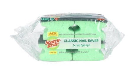 Scotch - Brite Antibacterial Heavy Duty Classic Nail Saver Scrub Sponge, 4 units/pack, Foam with Antibacterial preservatives - Al Kabayel Discount CentreScotch - Brite Antibacterial Heavy Duty Classic Nail Saver Scrub Sponge, 4 units/pack, Foam with Antibacterial preservativesCleaning SuppliesSCOTCH - BRITEAl Kabayel Discount Centre
