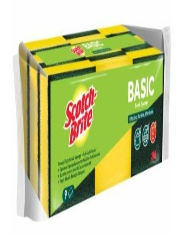 Scotch - Brite Basic Heavy Duty Scrub Sponge, Effective - Durable - Affordable, Pack of 9 - Al Kabayel Discount CentreScotch - Brite Basic Heavy Duty Scrub Sponge, Effective - Durable - Affordable, Pack of 9Cleaning SuppliesSCOTCH - BRITEAl Kabayel Discount Centre