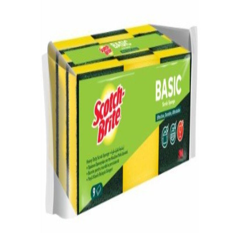 Scotch - Brite Basic Heavy Duty Scrub Sponge, Effective - Durable - Affordable, Pack of 9 - Al Kabayel Discount CentreScotch - Brite Basic Heavy Duty Scrub Sponge, Effective - Durable - Affordable, Pack of 9Cleaning SuppliesSCOTCH - BRITEAl Kabayel Discount Centre