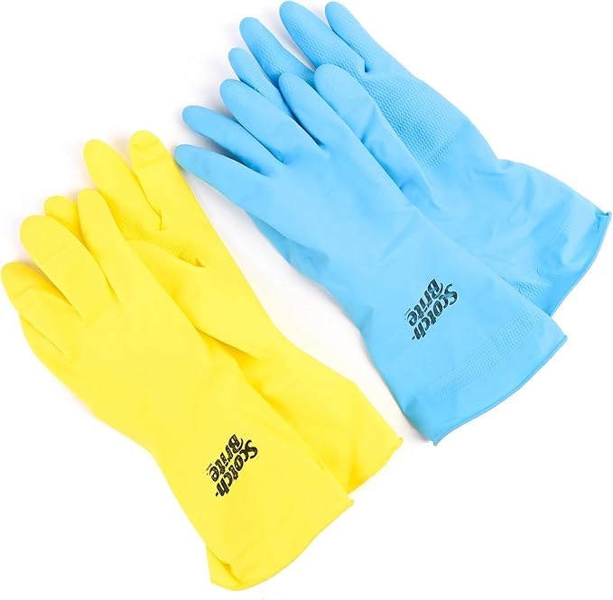 Scotch Brite Multi - Purpose Vanilla Scented Latex Gloves, Small, Yellow/Blue, 2 Pair - Al Kabayel Discount CentreScotch Brite Multi - Purpose Vanilla Scented Latex Gloves, Small, Yellow/Blue, 2 PairCleaning SuppliesSCOTCH BRITEAl Kabayel Discount Centre