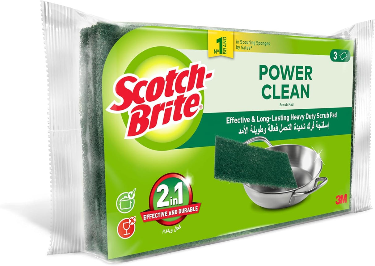 Scotch - Brite Power Clean Classic Scouring pad, 3 units/pack - Al Kabayel Discount CentreScotch - Brite Power Clean Classic Scouring pad, 3 units/packCleaning SuppliesSCOTCH - BRITEAl Kabayel Discount Centre