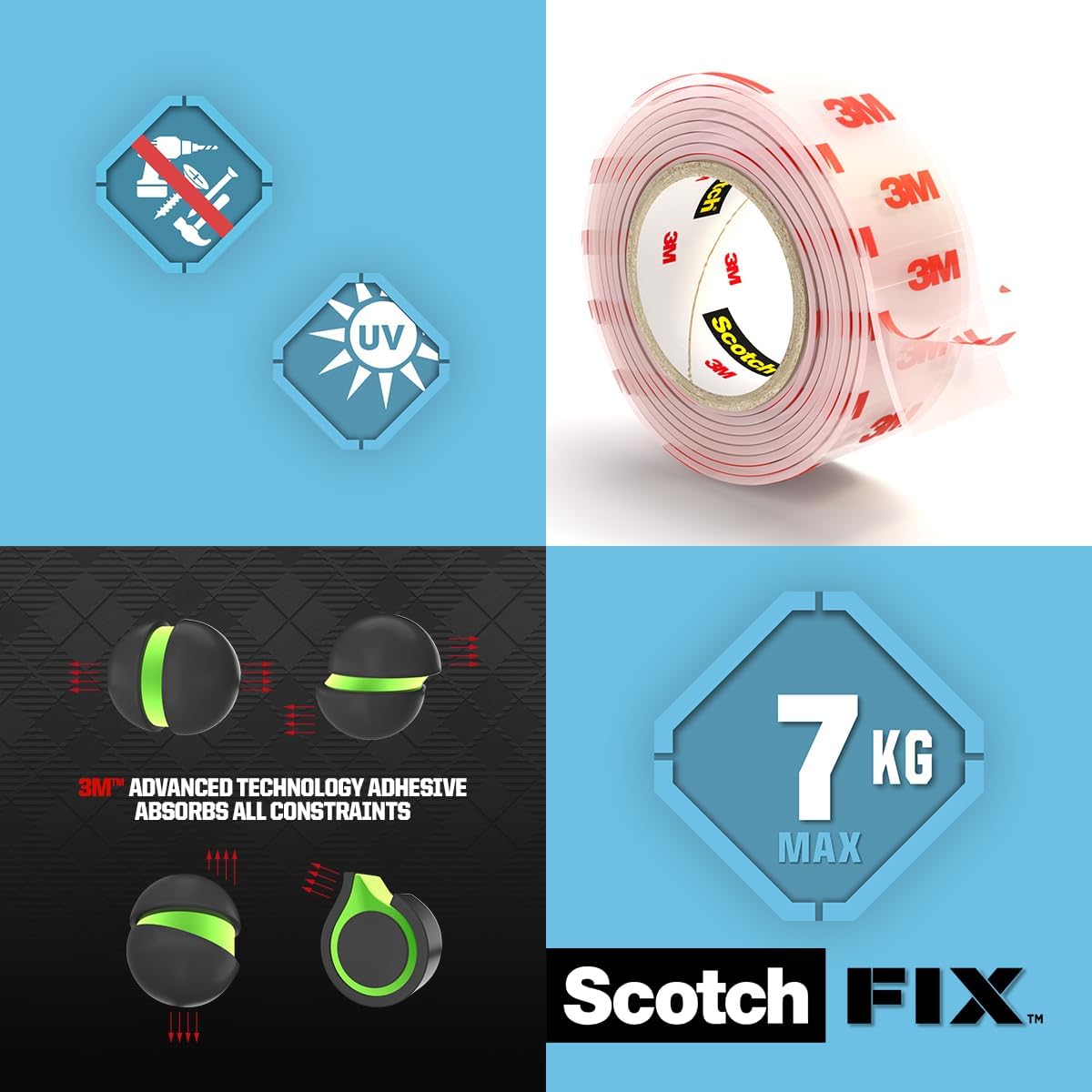 Scotch - Fix™ Clear Double - Sided Mounting Tape 410H - CLR - EU, 25mmx1.5m, 24 RL/CV - Al Kabayel Discount CentreScotch - Fix™ Clear Double - Sided Mounting Tape 410H - CLR - EU, 25mmx1.5m, 24 RL/CVTapes & Packaging Tapes3MAl Kabayel Discount Centre