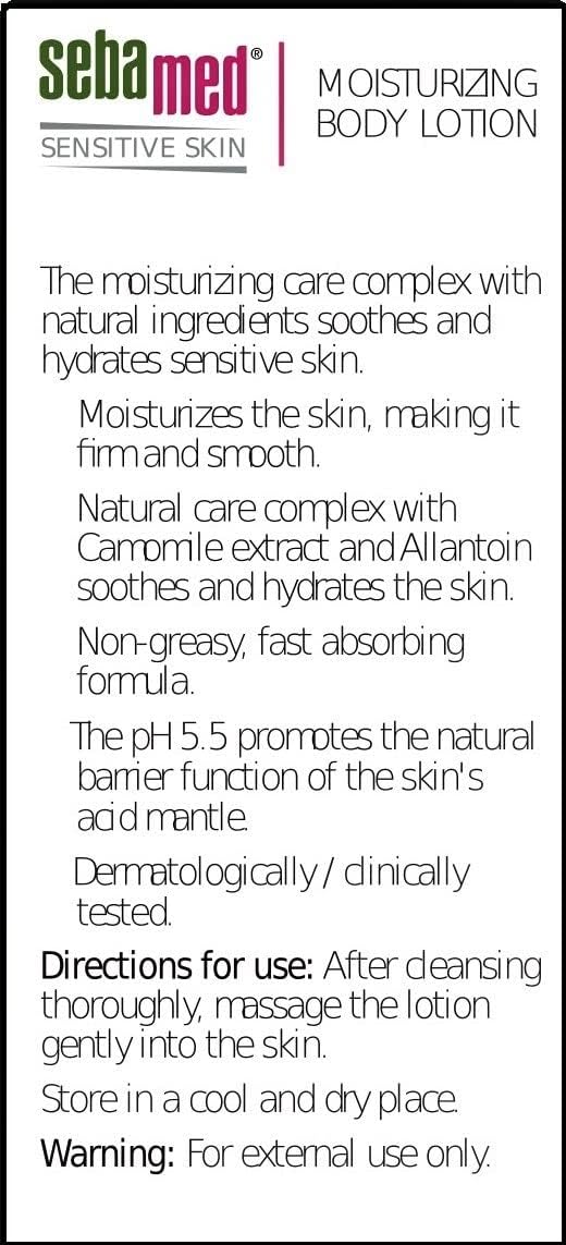 Sebamed Sensitive Skin Moisturizing Body Lotion 400ml – For Normal Skin - Al Kabayel Discount CentreSebamed Sensitive Skin Moisturizing Body Lotion 400ml – For Normal SkinSkin CareSEBA MEDAl Kabayel Discount Centre