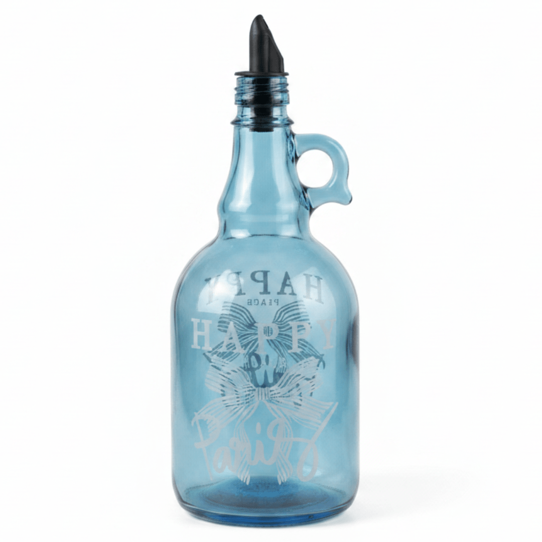 Selka Tinted Blue Glass Oil Bottle – 1 Litre | Elegant Etched Design with Pourer Spout - Al Kabayel Discount CentreSelka Tinted Blue Glass Oil Bottle – 1 Litre | Elegant Etched Design with Pourer SpoutKitchen Utensils & GadgetsSELKAAl Kabayel Discount Centre