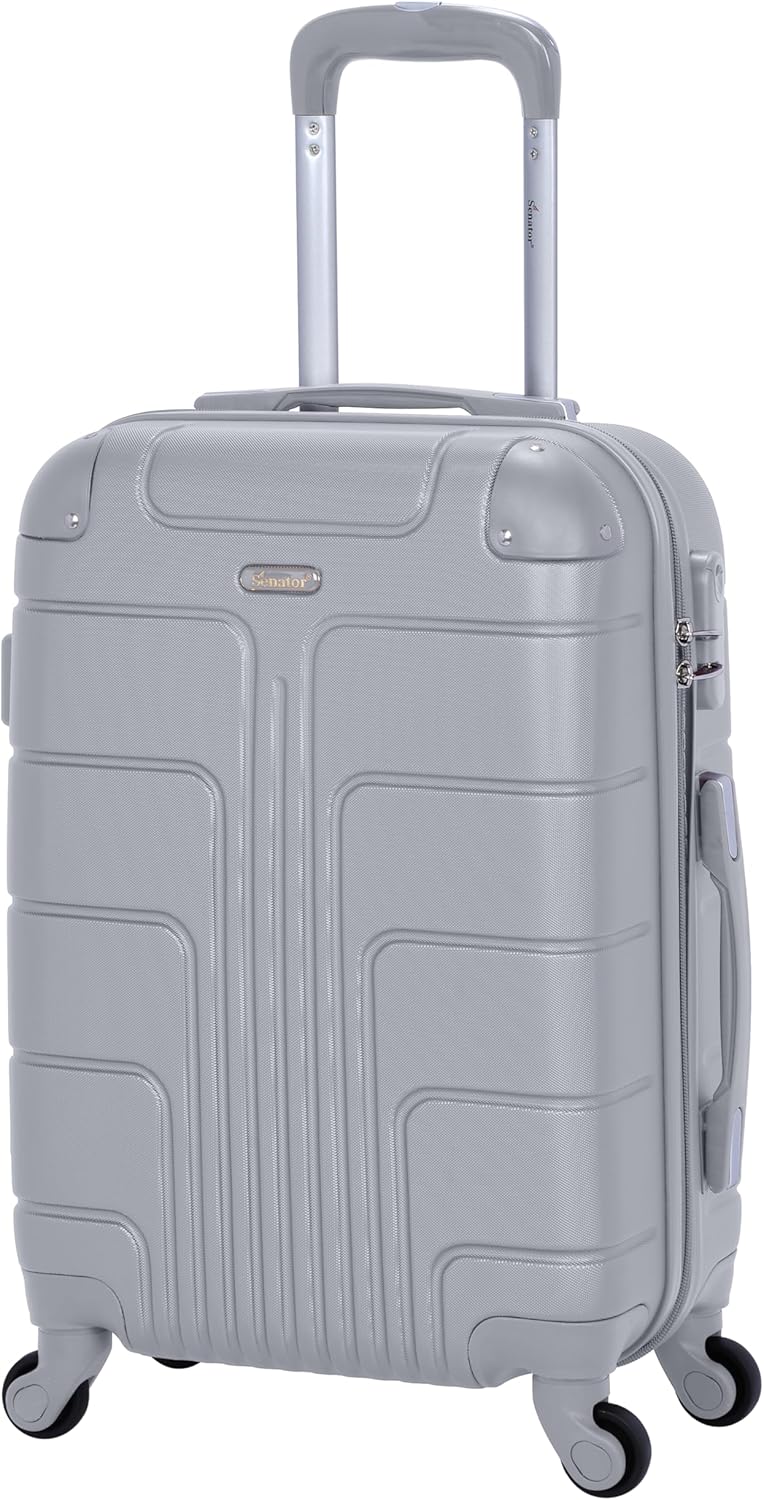 Senator A1012 Hardside Carry - On – Ultra - Light 20 - Inch Cabin Suitcase with 4 Spinner Wheels, Silver - Al Kabayel Discount CentreSenator A1012 Hardside Carry - On – Ultra - Light 20 - Inch Cabin Suitcase with 4 Spinner Wheels, SilverCabin LuggageSENATORAl Kabayel Discount Centre