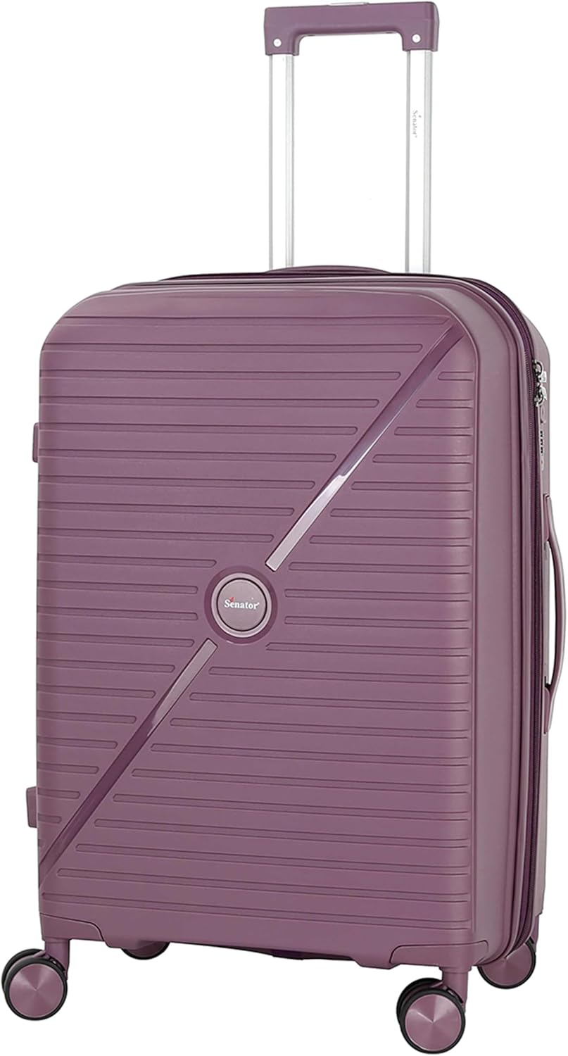 Senator KH1006 PP Hard Case Expandable Suitcase – Lightweight 24 - Inch Checked Trolley with Safe Zippers & Double Spinner Wheels, Purple - Al Kabayel Discount CentreSenator KH1006 PP Hard Case Expandable Suitcase – Lightweight 24 - Inch Checked Trolley with Safe Zippers & Double Spinner Wheels, PurpleCabin LuggageSENATORAl Kabayel Discount Centre