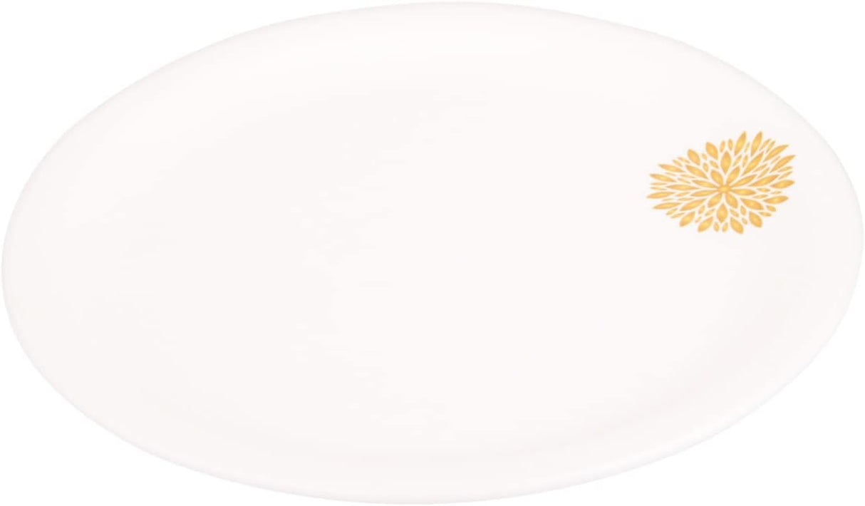 Servewell Melamine Round Dinner Plate Golden Leaves - 28CM - White&Golden - Al Kabayel Discount CentreServewell Melamine Round Dinner Plate Golden Leaves - 28CM - White&GoldenPlatesSERVEWELLAl Kabayel Discount Centre