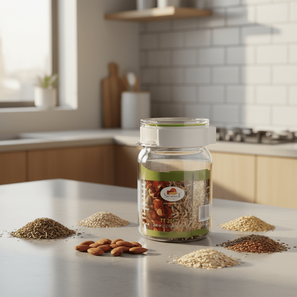 Servewell Tik-Tak Airtight Canister - 350ml Round - Leak-Proof Flip-Lock Lid - Al Kabayel Discount CentreServewell Tik-Tak Airtight Canister - 350ml Round - Leak-Proof Flip-Lock LidJars & Food SaversSERVEWELLAl Kabayel Discount Centre