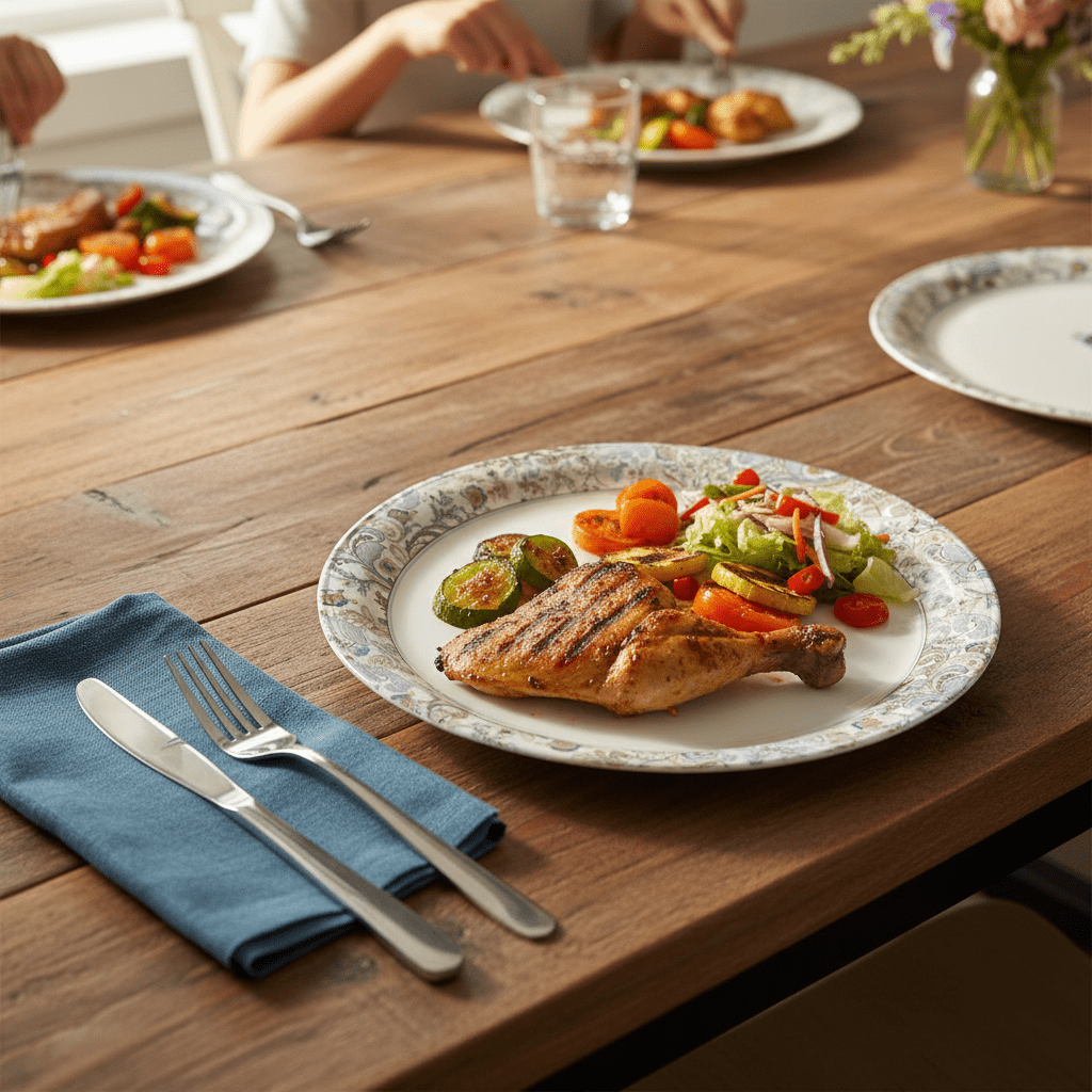 Servewere Elegant White with Floral Design Round Melamine Dinner Plate 28 cm Large Dinner Plate for Family Meals - Al Kabayel Discount CentreServewere Elegant White with Floral Design Round Melamine Dinner Plate 28 cm Large Dinner Plate for Family MealsPlatesSERVEWEREAl Kabayel Discount Centre