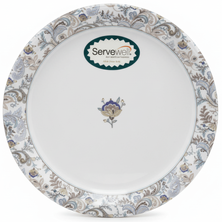 Servewere Elegant White with Floral Design Round Melamine Plate 19 cm Medium Plate for Snacks and Starters - Al Kabayel Discount CentreServewere Elegant White with Floral Design Round Melamine Plate 19 cm Medium Plate for Snacks and StartersPlatesSERVEWEREAl Kabayel Discount Centre