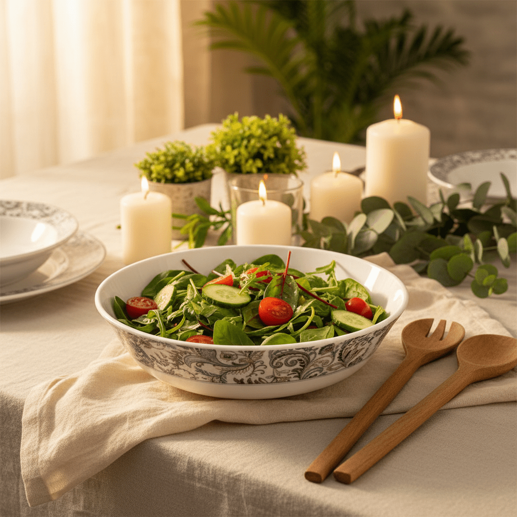 Servewere Elegant White with Floral Design Round Melamine Serving Bowl 21 cm Large Bowl for Salads and Serving - Al Kabayel Discount CentreServewere Elegant White with Floral Design Round Melamine Serving Bowl 21 cm Large Bowl for Salads and ServingBowlsSERVEWEREAl Kabayel Discount Centre