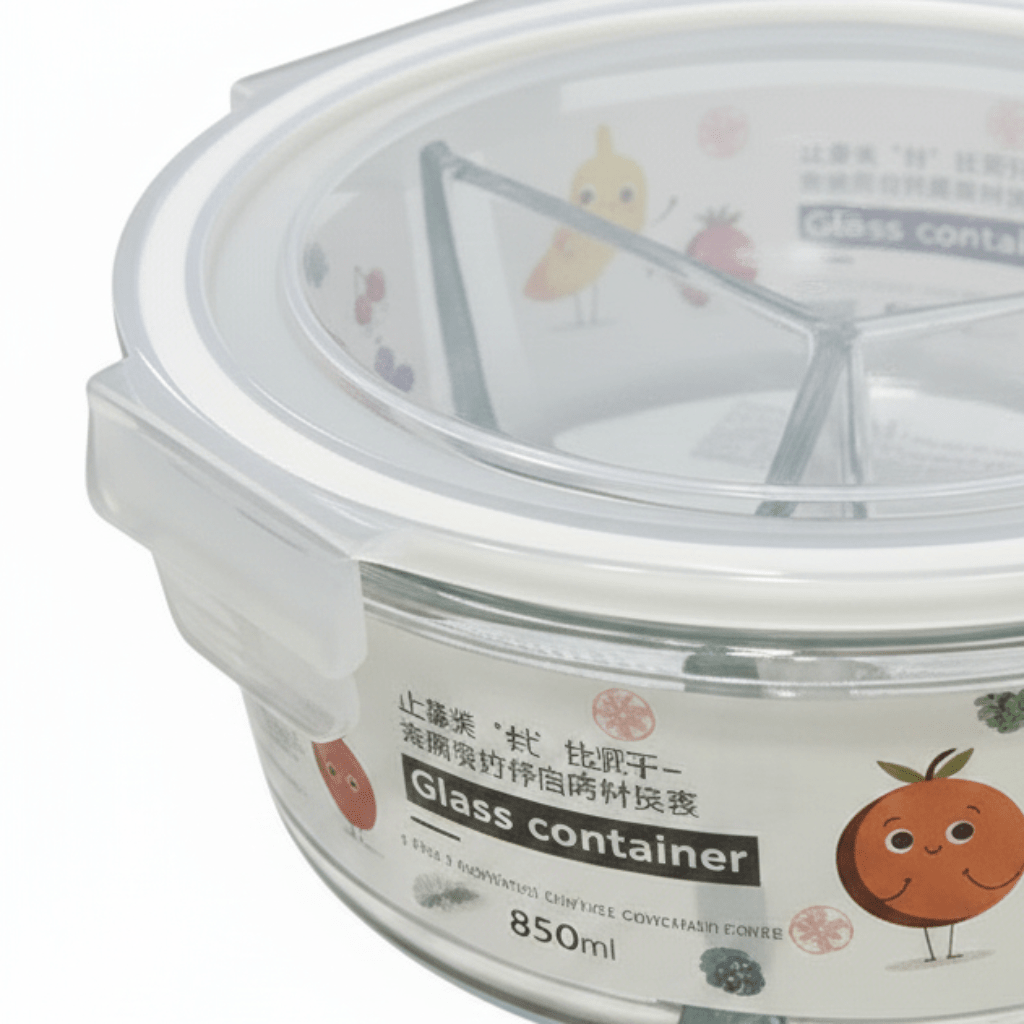 Sheng Jie Round Glass Lunch Box with Dividers – 850ml - Al Kabayel Discount CentreSheng Jie Round Glass Lunch Box with Dividers – 850mlLunch BoxSHENG JIEAl Kabayel Discount Centre