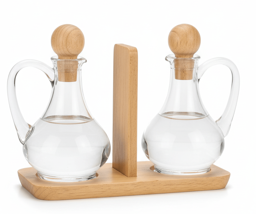 Shengya Premium Acrylic Oil Dispenser Set of 2 with Natural Wooden Caps – Elegant Kitchen Storage Bottles, 170ml Each - Al Kabayel Discount CentreShengya Premium Acrylic Oil Dispenser Set of 2 with Natural Wooden Caps – Elegant Kitchen Storage Bottles, 170ml EachKitchen Utensils & GadgetsSHENGYAAl Kabayel Discount Centre