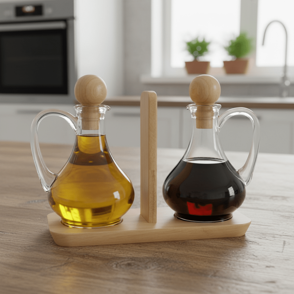 Shengya Premium Acrylic Oil Dispenser Set of 2 with Natural Wooden Caps – Elegant Kitchen Storage Bottles, 170ml Each - Al Kabayel Discount CentreShengya Premium Acrylic Oil Dispenser Set of 2 with Natural Wooden Caps – Elegant Kitchen Storage Bottles, 170ml EachKitchen Utensils & GadgetsSHENGYAAl Kabayel Discount Centre