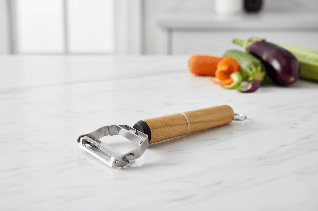 Shengya Stainless Steel Double - Edge Vegetable Peeler with Wooden Handle – Fast & Efficient Peeling Tool (20×7 cm) - Al Kabayel Discount CentreShengya Stainless Steel Double - Edge Vegetable Peeler with Wooden Handle – Fast & Efficient Peeling Tool (20×7 cm)PeelersSHENGYAAl Kabayel Discount Centre