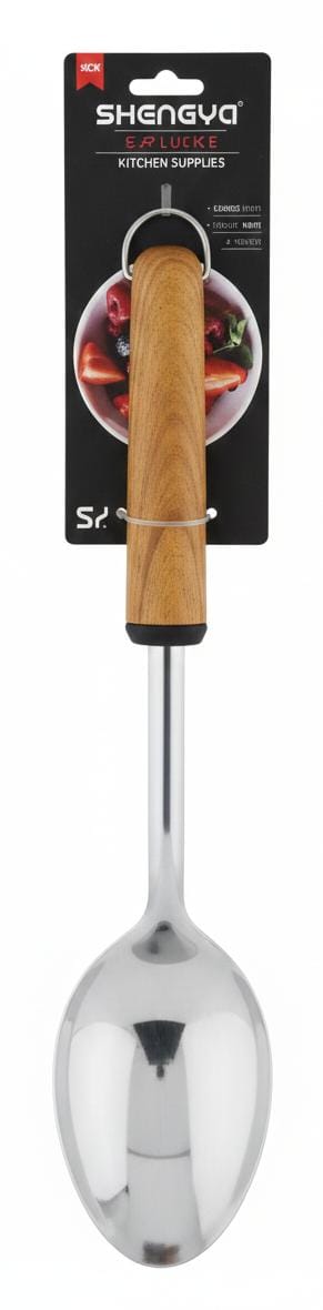 Shengya Stainless Steel Serving Spoon with Wooden Handle – Elegant & Practical Tableware Essential (33 cm) - Al Kabayel Discount CentreShengya Stainless Steel Serving Spoon with Wooden Handle – Elegant & Practical Tableware Essential (33 cm)Serving SpoonSHENGYAAl Kabayel Discount Centre
