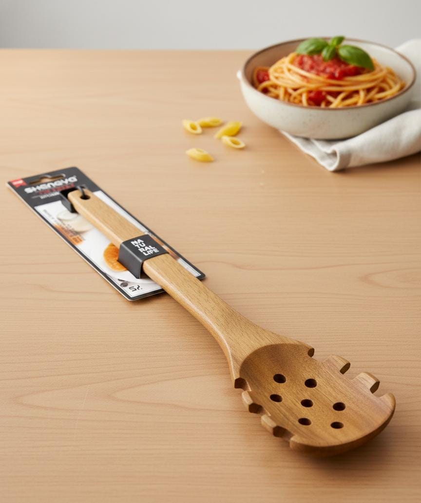 Shengya Wooden Pasta Serving Spoon – Ideal for Spaghetti & Noodles, Scratch - Safe Design (30 cm) - Al Kabayel Discount CentreShengya Wooden Pasta Serving Spoon – Ideal for Spaghetti & Noodles, Scratch - Safe Design (30 cm)Serving SpoonSHENGYAAl Kabayel Discount Centre