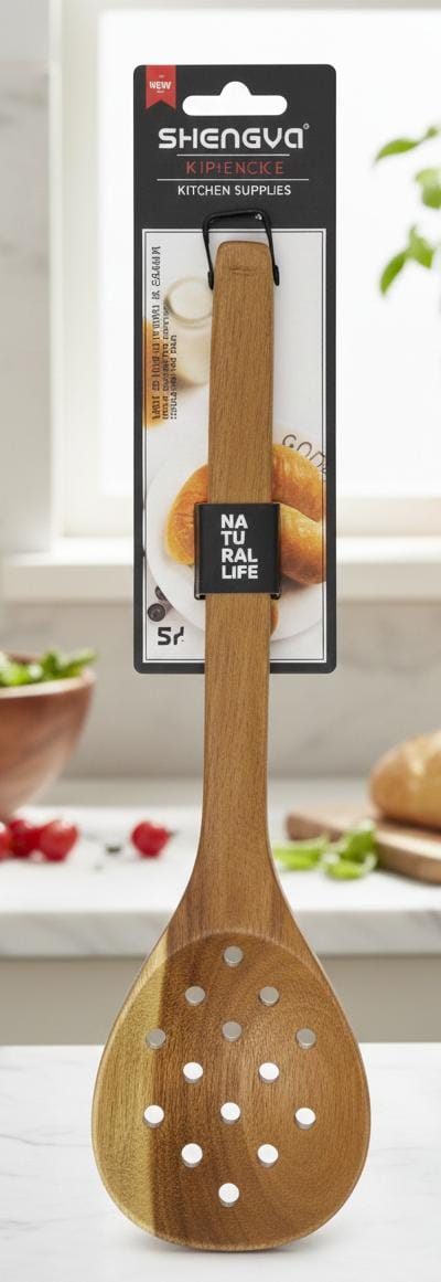 Shengya Wooden Skimmer Spoon – Perfect for Draining & Frying Applications (30 cm) - Al Kabayel Discount CentreShengya Wooden Skimmer Spoon – Perfect for Draining & Frying Applications (30 cm)SpatulasSHENGYAAl Kabayel Discount Centre