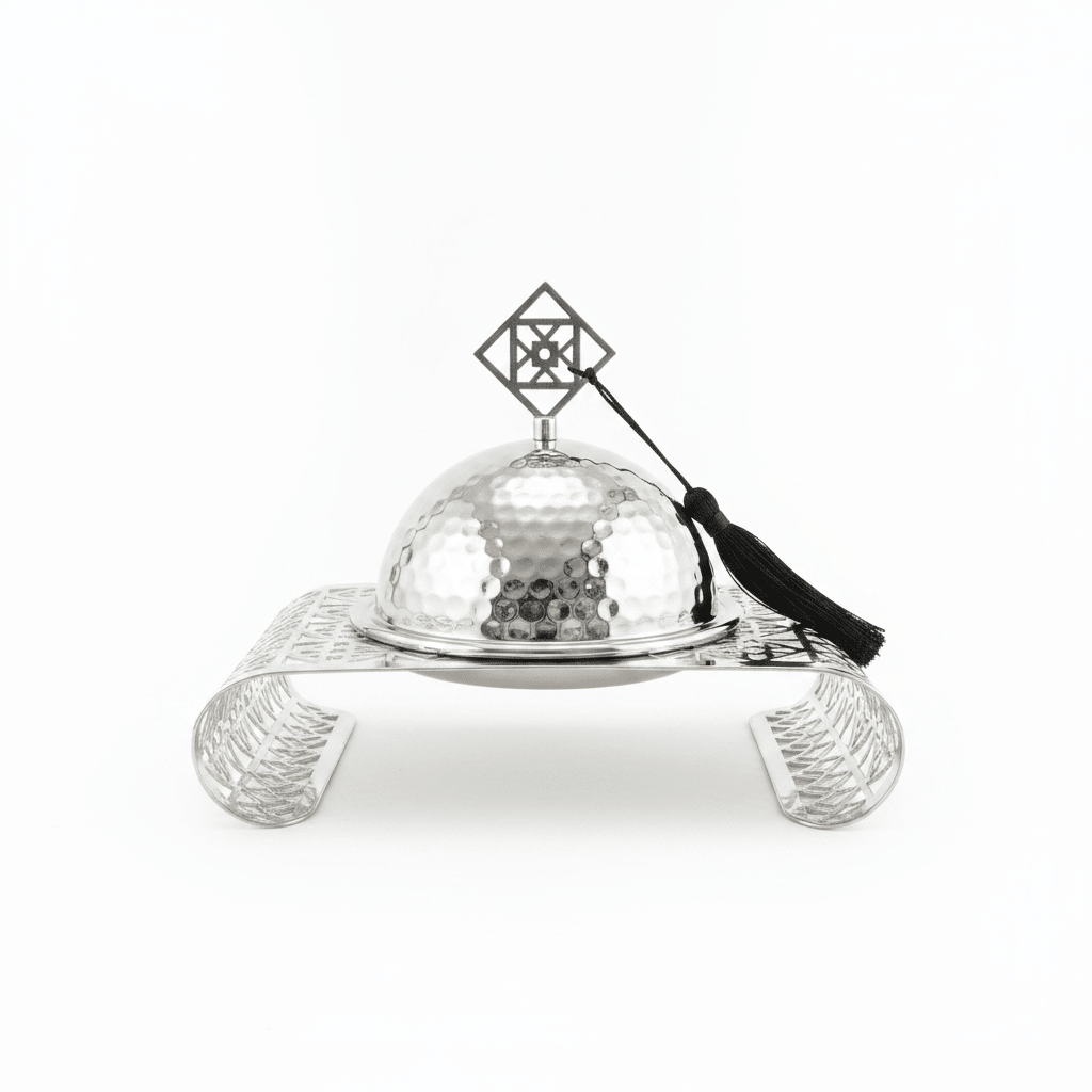 Silver Metal Candy Bowl with Filigree Base & Dome Lid — 20×13 cm - Al Kabayel Discount CentreSilver Metal Candy Bowl with Filigree Base & Dome Lid — 20×13 cmBowlsAKDCAl Kabayel Discount Centre
