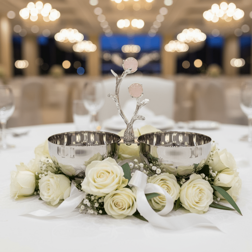 Silver Stainless Steel 2-Part Candy & Nuts Bowl with Rose Decoration – Elegant Serving Dish for Home, Weddings & Gifting | 10×10 cm - Al Kabayel Discount CentreSilver Stainless Steel 2-Part Candy & Nuts Bowl with Rose Decoration – Elegant Serving Dish for Home, Weddings & Gifting | 10×10 cmBowlsAKDCAl Kabayel Discount Centre
