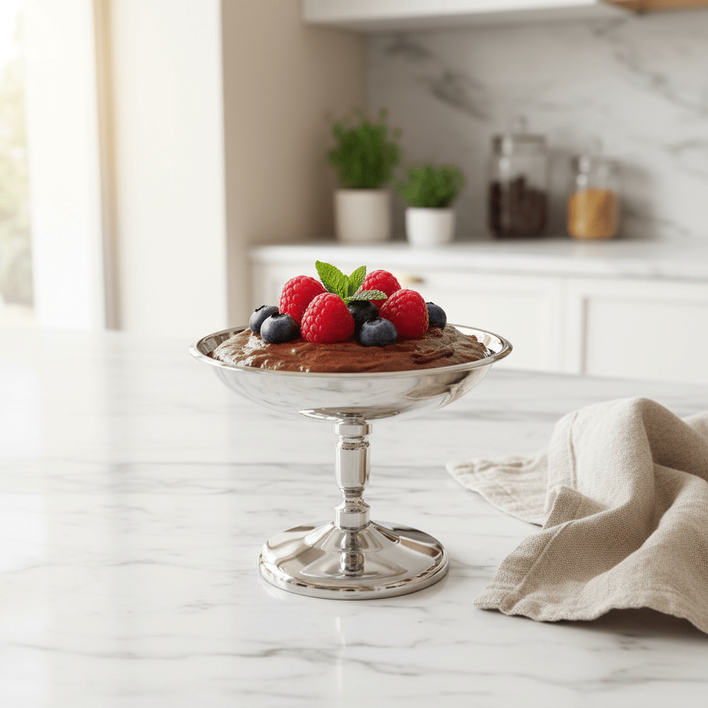Silver Stainless Steel Pudding Cup with Pedestal Stand - 10×8 cm - Al Kabayel Discount CentreSilver Stainless Steel Pudding Cup with Pedestal Stand - 10×8 cmBowlsAKDCAl Kabayel Discount Centre