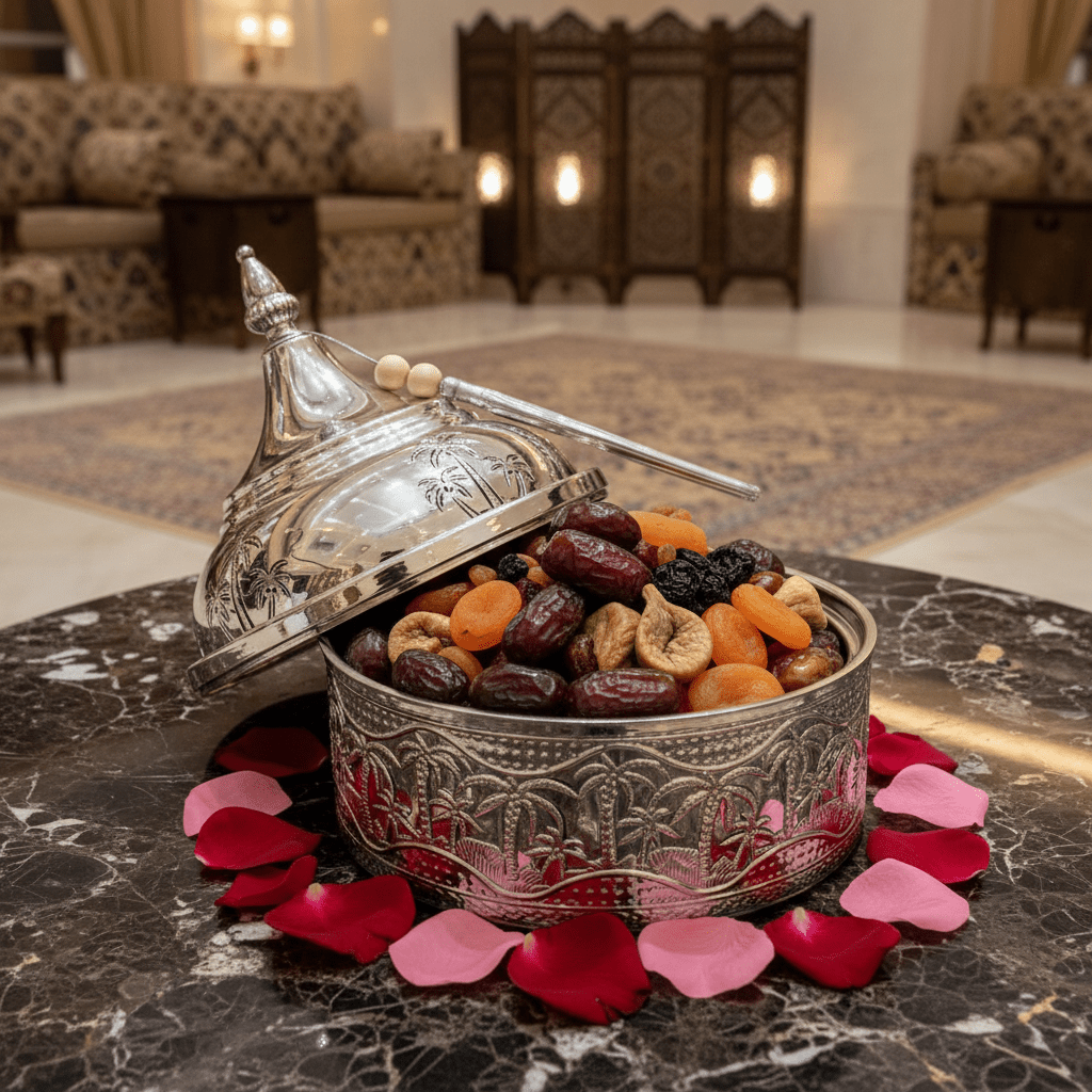Silver Stainless Steel Tajine with Palm Tree Design — 19cm - Al Kabayel Discount CentreSilver Stainless Steel Tajine with Palm Tree Design — 19cmServing TraysAKDCAl Kabayel Discount Centre
