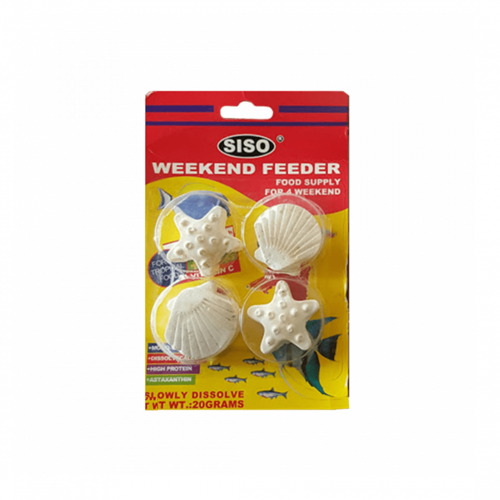 Siso Nutritious Fish Food in Different Shapes, Weekend Feeder 20g - Al Kabayel Discount CentreSiso Nutritious Fish Food in Different Shapes, Weekend Feeder 20gPet SuppliesSISOAl Kabayel Discount Centre