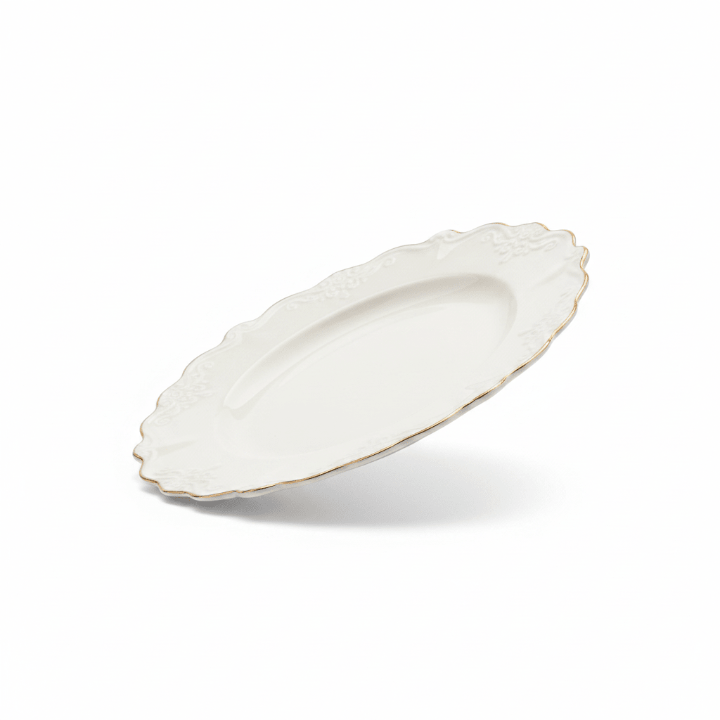 Solecasa Off - White Round Ceramic Dessert Plate with Gold Rim - 8.5 Inch - Al Kabayel Discount CentreSolecasa Off - White Round Ceramic Dessert Plate with Gold Rim - 8.5 InchPlatesSOLECASAAl Kabayel Discount Centre