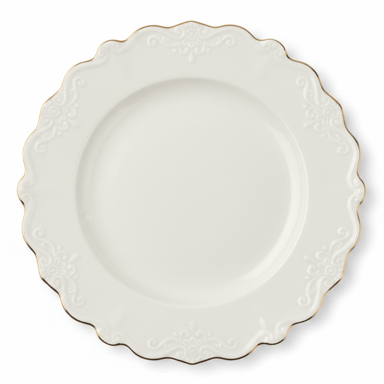 Solecasa Off - White Round Ceramic Dinner Plate with Gold Rim - 10.5 Inch - Al Kabayel Discount CentreSolecasa Off - White Round Ceramic Dinner Plate with Gold Rim - 10.5 InchPlatesSOLECASAAl Kabayel Discount Centre