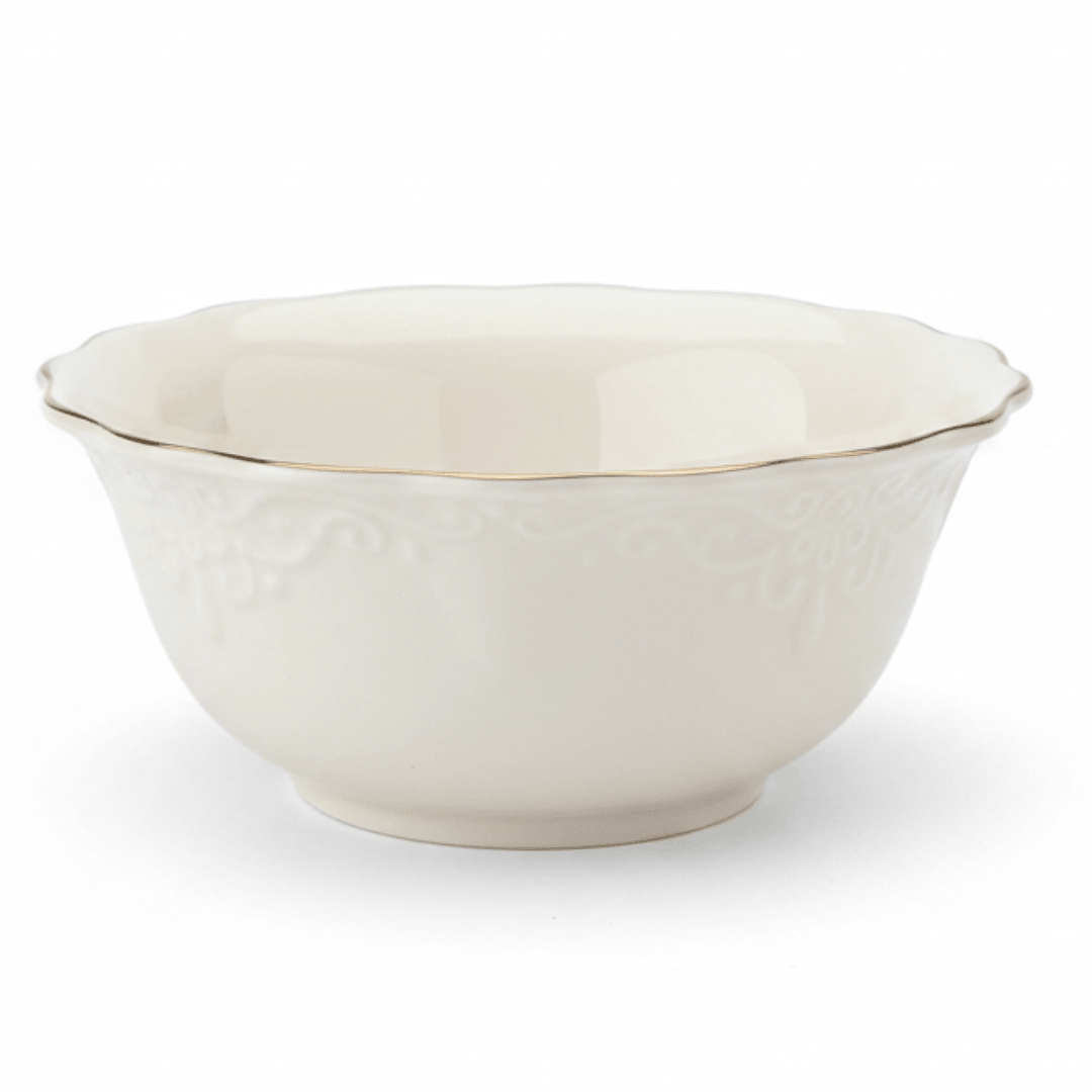 Solecasa Off - White Round Ceramic Salad Bowl with Gold Rim - 5.5 Inch - Al Kabayel Discount CentreSolecasa Off - White Round Ceramic Salad Bowl with Gold Rim - 5.5 InchBowlsSOLECASAAl Kabayel Discount Centre