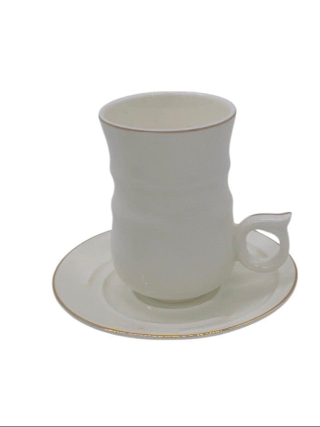 SOLECASA Porcelain Cup and Saucer 6pcs Set 100ml, Low Handle Design, White - Al Kabayel Discount CentreSOLECASA Porcelain Cup and Saucer 6pcs Set 100ml, Low Handle Design, WhiteTea SetsSOLECASAAl Kabayel Discount Centre