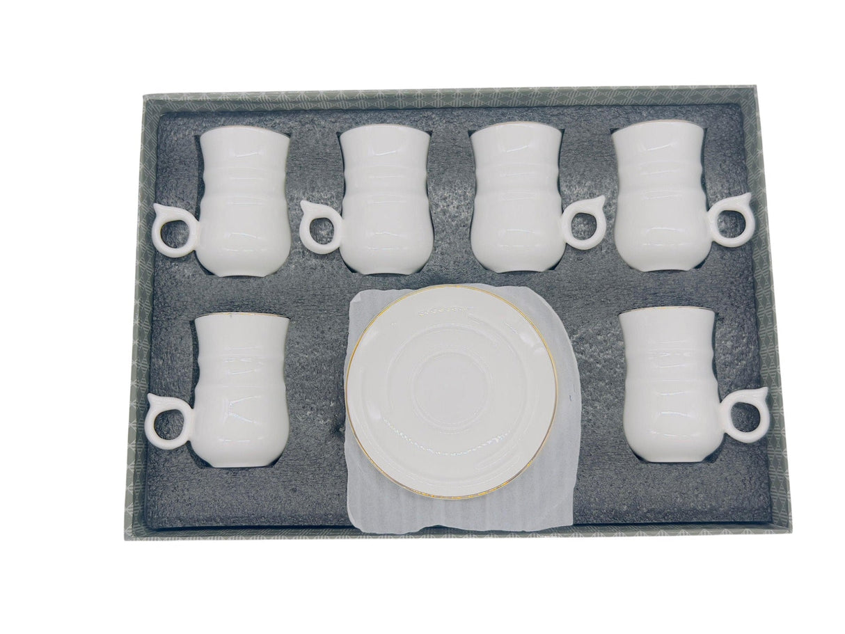 SOLECASA Porcelain Cup and Saucer 6pcs Set 100ml, Low Handle Design, White - Al Kabayel Discount CentreSOLECASA Porcelain Cup and Saucer 6pcs Set 100ml, Low Handle Design, WhiteTea SetsSOLECASAAl Kabayel Discount Centre