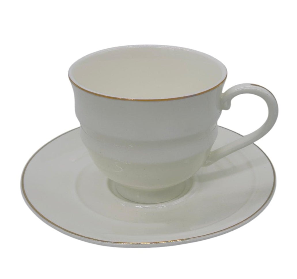 SOLECASA Porcelain Cup and Saucer 6pcs Set 220ml, Elegant Design, White - Al Kabayel Discount CentreSOLECASA Porcelain Cup and Saucer 6pcs Set 220ml, Elegant Design, WhiteTea SetsSOLECASAAl Kabayel Discount Centre