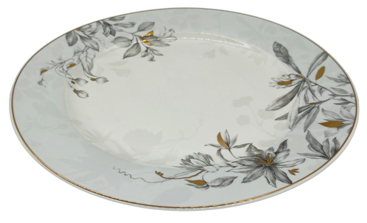 Solecasa Porcelain Dinner Plate 10.75", White - Grey Floral Designs - Al Kabayel Discount CentreSolecasa Porcelain Dinner Plate 10.75", White - Grey Floral DesignsPlatesSOLECASAAl Kabayel Discount Centre