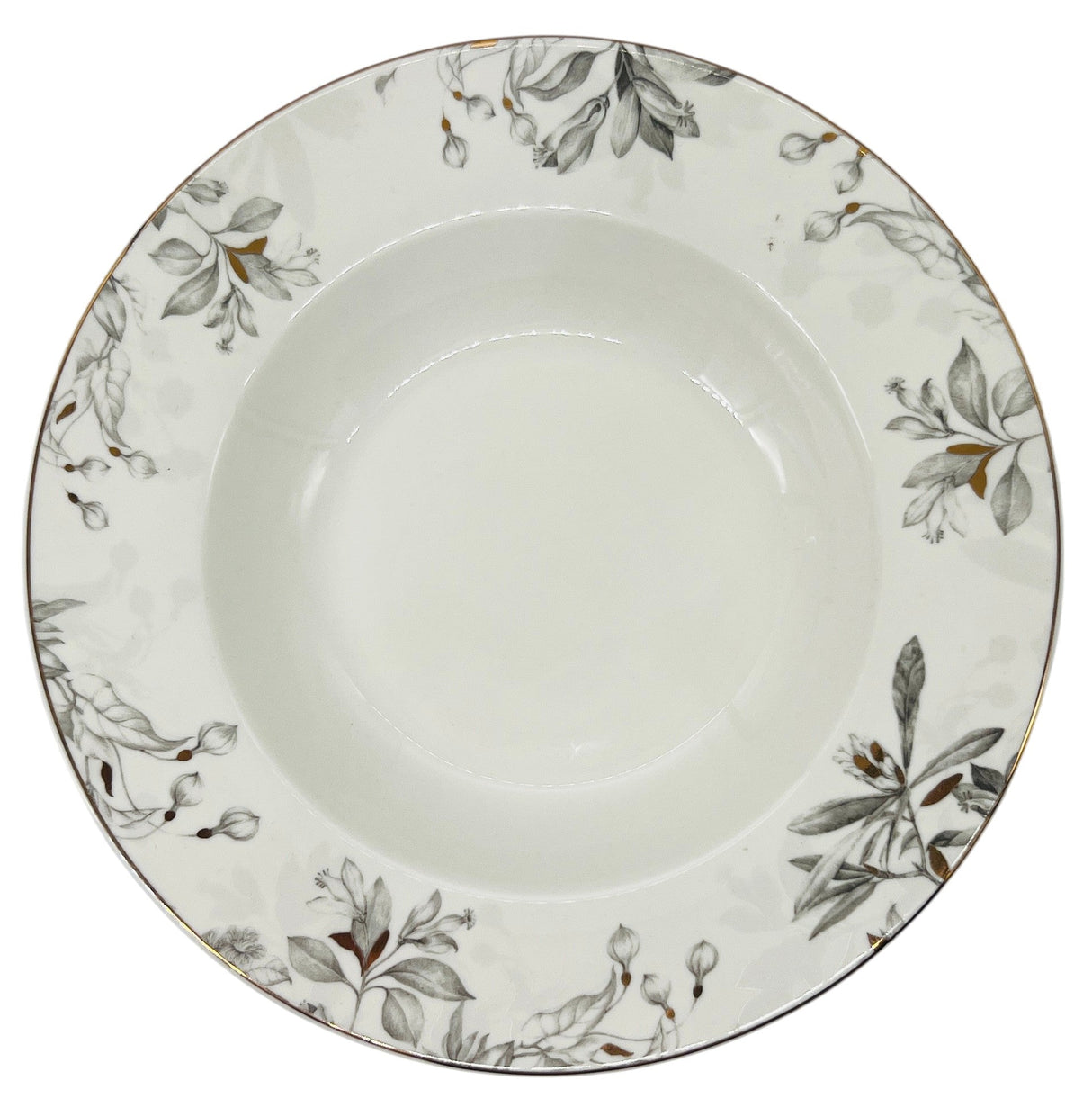 Solecasa Porcelain Soup Plate 8.5", White - Grey Floral Designs - Al Kabayel Discount CentreSolecasa Porcelain Soup Plate 8.5", White - Grey Floral DesignsPlatesSOLECASAAl Kabayel Discount Centre